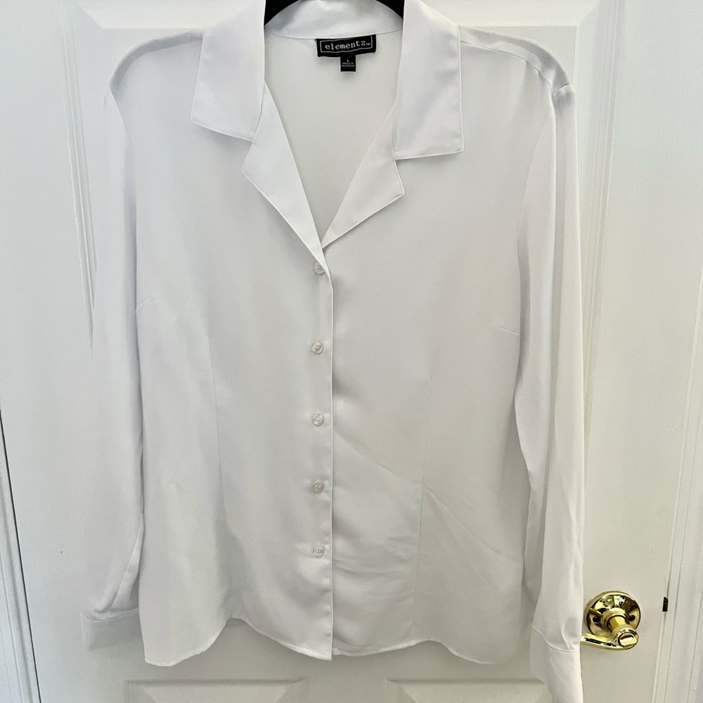 L, long sleeve shear top, you can see it’s sheerness  in comparison w/ hanger